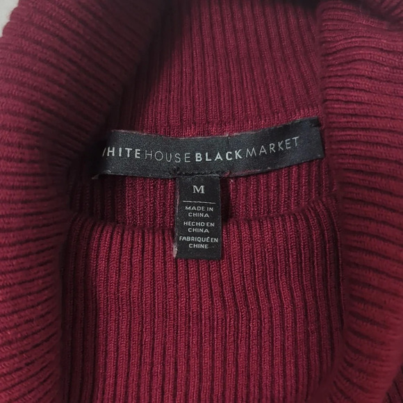 White House Black Market Sleeveless Turtleneck Sweater, Color Maroon Size M - Picture 12 of 13